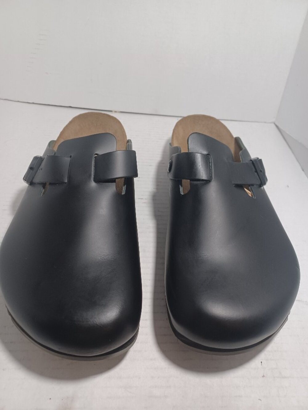 Birkenstock Boston Super Grip Black Natural Leather Men's Size 13